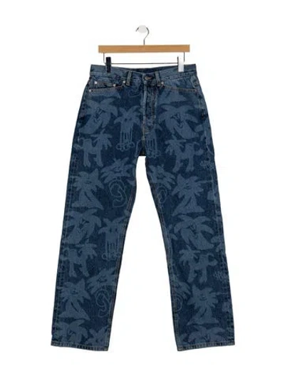 Pre-owned Palm Angels Straight-leg Jeans W/ Tags In Blue