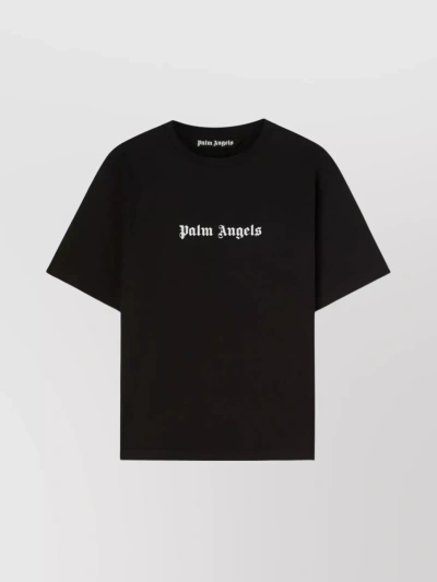 Palm Angels Logo-print Crew-neck T-shirt In Black