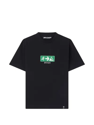 Palm Angels Street Signals Printed Crewneck T-shirt In Black