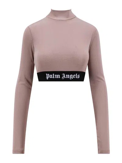 Palm Angels Top With Logo In Brown