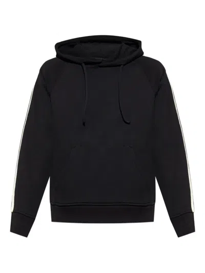 Palm Angels Stripe-detail Hooded Sweatshirt In Black