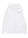 Palm Angels Stripe-detail Hoodie In White