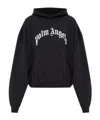 Palm Angels Stripe-detail Logo-print Hoodie In Black