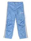Palm Angels Stripe-detail Straight-leg Trousers In Blue