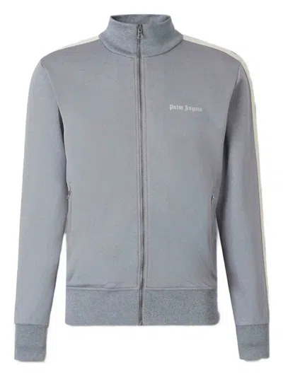 Palm Angels Stripe-detail Track Jacket In Gray