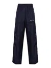 Palm Angels Logo-print Linen Track Pants In Blue