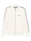Palm Angels Stripe-detail Zip-up Sweatshirt In Neutral