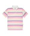 Palm Angels Stripe-print Logo-print Polo Shirt In White