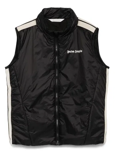 Palm Angels Kids' Stripe-trim Gilet In Black