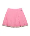 Palm Angels Stripe-trim Pleated Miniskirt In Pink