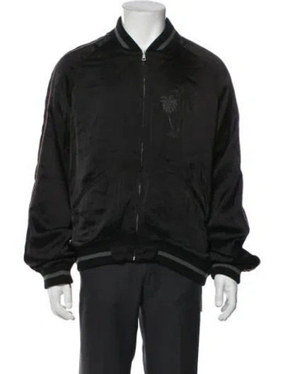 Pre-owned Palm Angels Striped Bomber Jacket W/ Tags In Black