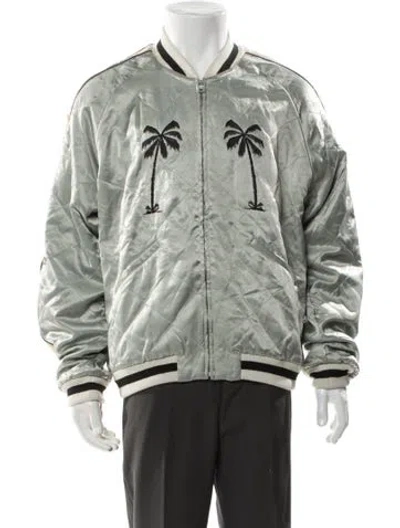 Pre-owned Palm Angels Striped Bomber Jacket W/ Tags In Blue