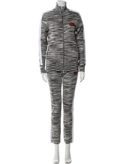 Pre-owned Palm Angels Striped Grosgrain Trim Pant Set W/ Tags In Black