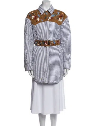 Pre-owned Palm Angels Striped Jacket In Blue