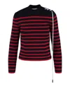 Palm Angels Striped Knit Sweater In Red