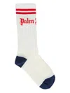Palm Angels White Socks For Kids With Logo In White