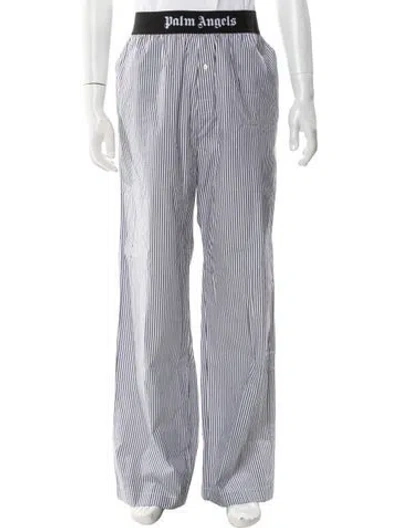 Pre-owned Palm Angels Striped Lounge Bottoms W/ Tags In White