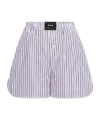 Palm Angels Striped Pattern Shorts In Purple