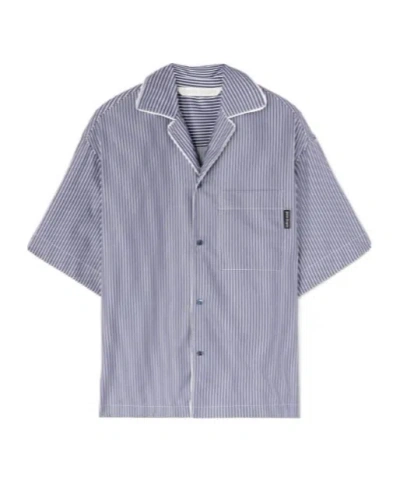 Palm Angels Striped Shirt In Purple