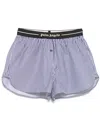 Palm Angels Classic Logo Striped Shorts In Blue