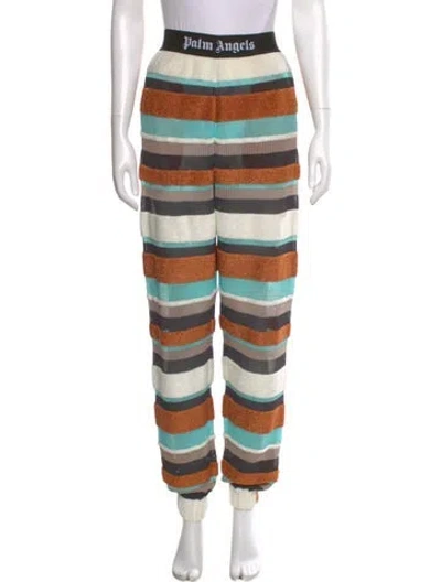 Pre-owned Palm Angels Striped Skinny Leg Pants In Orange
