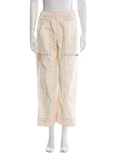 Pre-owned Palm Angels Striped Straight Leg Pants In Neutral