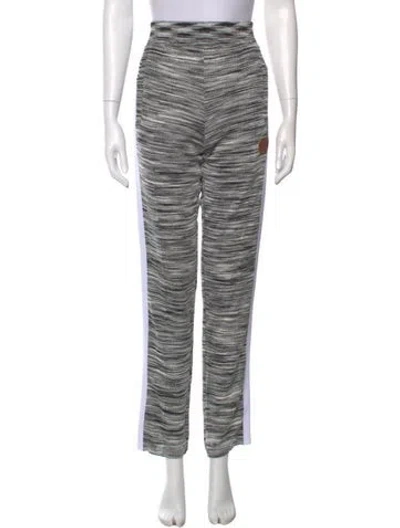 Pre-owned Palm Angels Striped Straight Leg Pants W/ Tags In Black