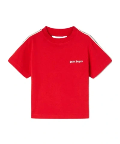 Palm Angels Striped T-shirt In Red