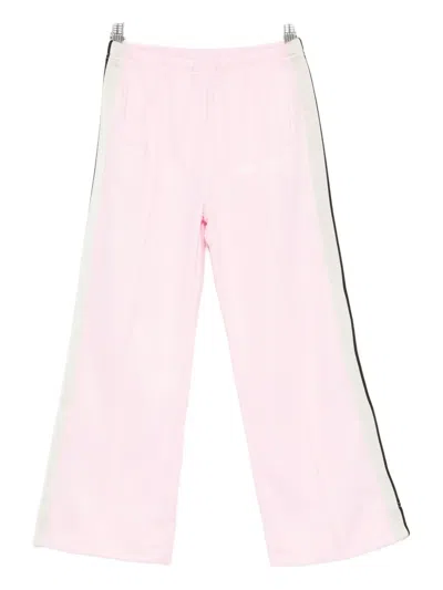 Palm Angels Kids' Striped Track Pants In Pink