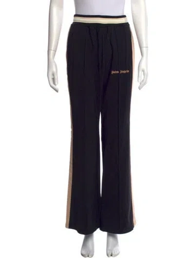 Pre-owned Palm Angels Striped Wide Leg Pants In Black