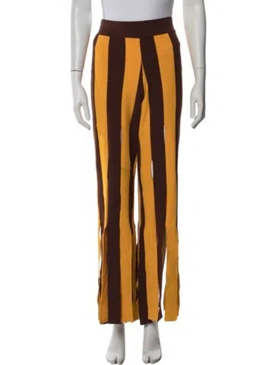 Pre-owned Palm Angels Striped Wide Leg Pants In Orange