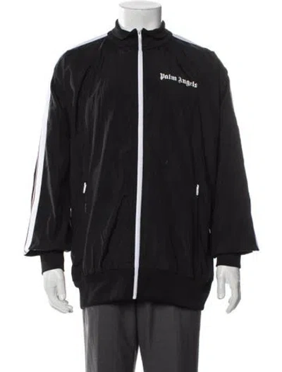 Pre-owned Palm Angels Striped Windbreaker In Black