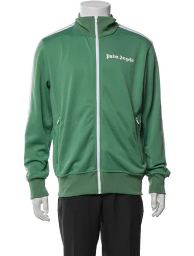Pre-owned Palm Angels Striped Windbreaker W/ Tags In Green
