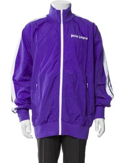 Pre-owned Palm Angels Striped Windbreaker W/ Tags In Purple