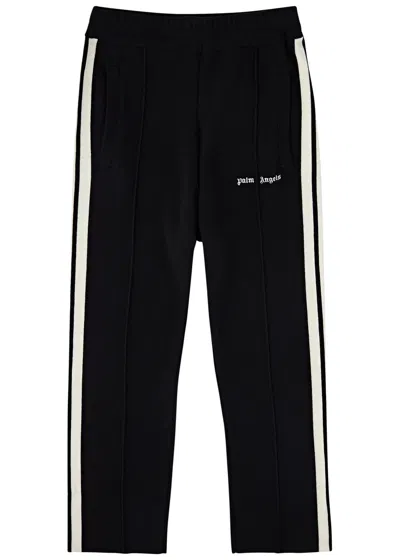 Palm Angels Striped Wool-blend Track Pants In Black
