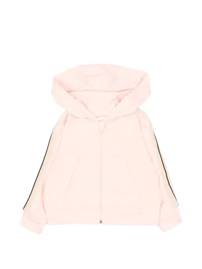 Palm Angels Babies' Stripe-detail Hoodie In Pink