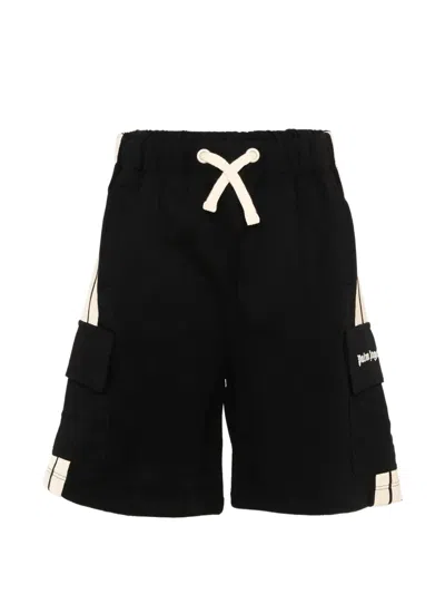 Palm Angels Kids' Stripe-detail Pocket Shorts In Animal Print