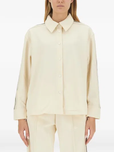 Palm Angels Oversized Monogram Sports Shirt In Neutral