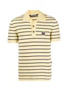 Palm Angels Stripy Terry Knitted Logo Polo Shirt
