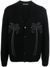 Palm Angels Nylon Blend Cardigan In Black  