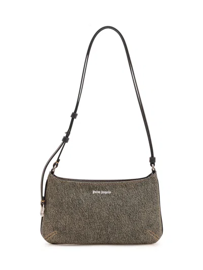 Palm Angels Studded Georgina Shoulder Handbag In Brown