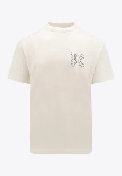 Palm Angels Monogram Stud Classic T-shirt In White