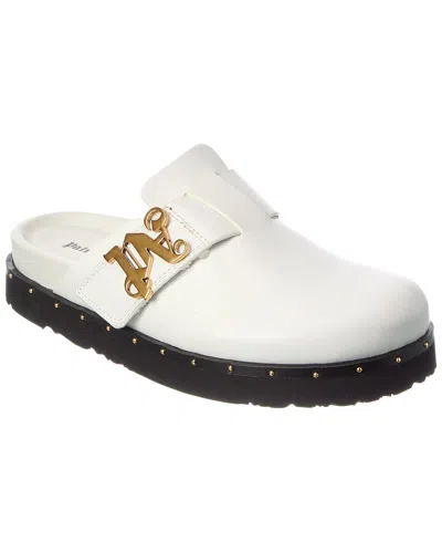 Palm Angels Studded Pa Leather Mule In White