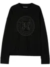 Palm Angels Monogram Embellished Crewneck Sweatshirt In Black