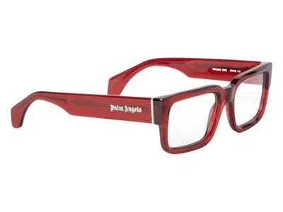 Pre-owned Palm Angels Style 3 Eyeglasses In Burgundy Clear Lens (perj003f24pla0012800)