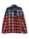 Palm Angels Stylish Checkered Casual Shirt With Gradient Effect In Multi