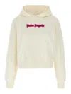 Palm Angels Cream Cotton Sweatshirt In White