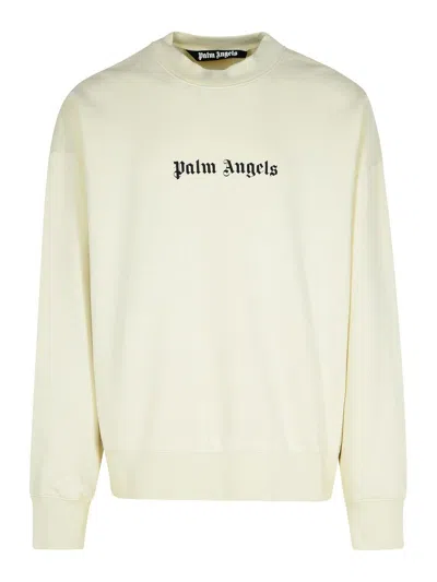 PALM ANGELS CREAM COTTON SWEATSHIRT