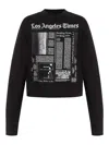 Palm Angels Graphic Print Crew Neck Long Sleeve Sweatshirt In Black