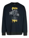 Palm Angels Logo Printed Crewneck Sweatshirt In Black